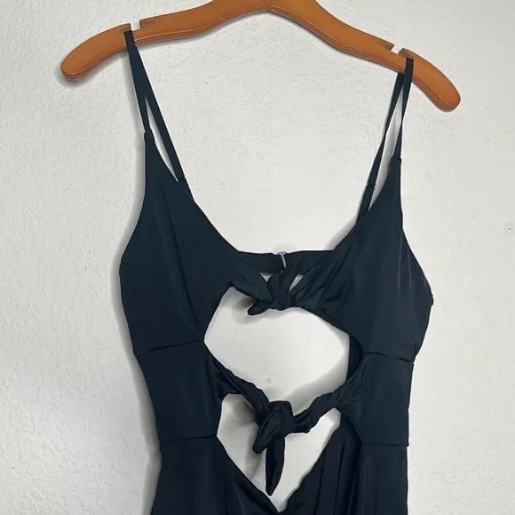 Urban Outfitters Out From Under Monica Double Tie One Piece Swimsuit Black Sz L - Picture 5 of 11